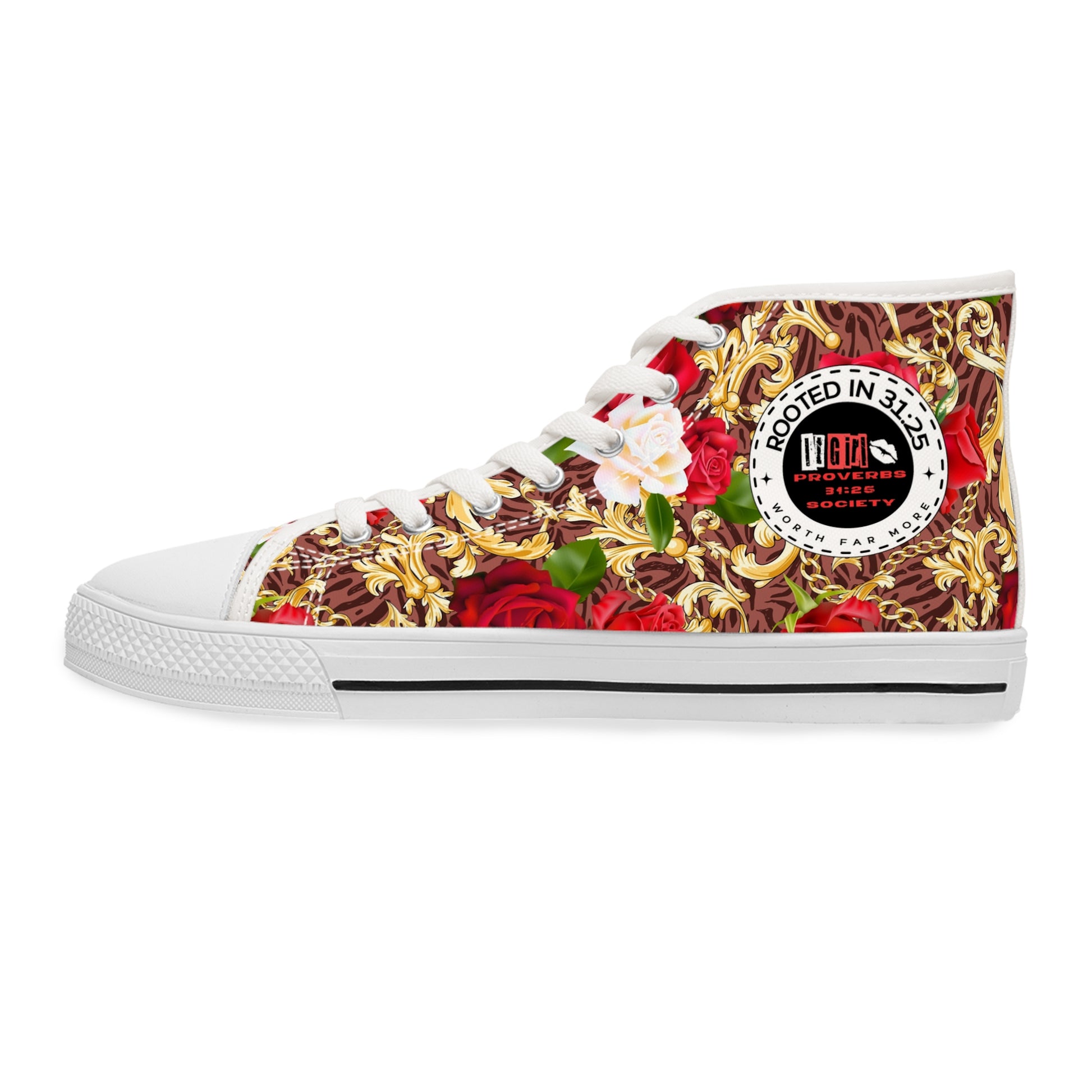 "Roses Are Red" Women's High Top Sneakers! - ROOTED IN 31:25 COLLECTIVE