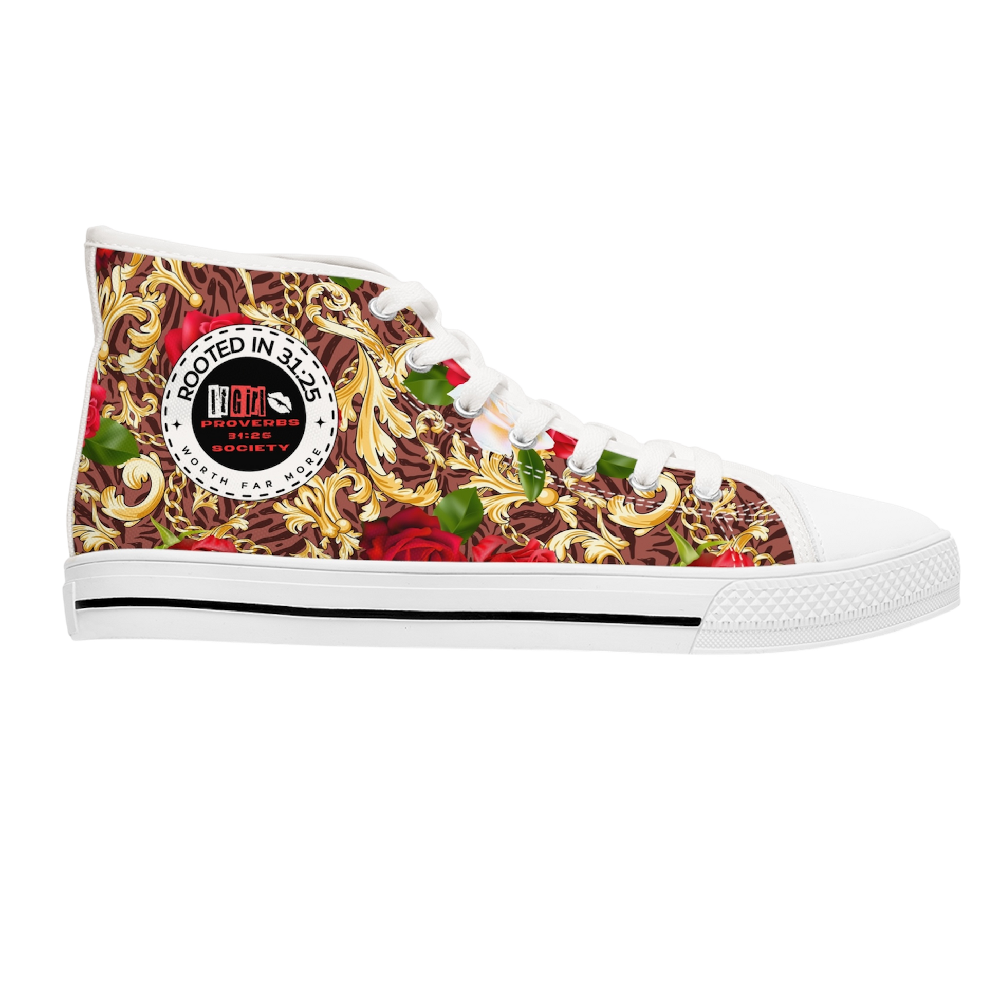 "Roses Are Red" Women's High Top Sneakers! - ROOTED IN 31:25 COLLECTIVE