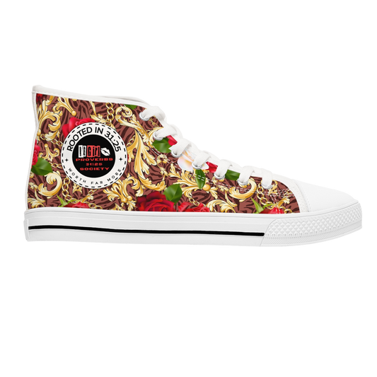 "Roses Are Red" Women's High Top Sneakers! - ROOTED IN 31:25 COLLECTIVE